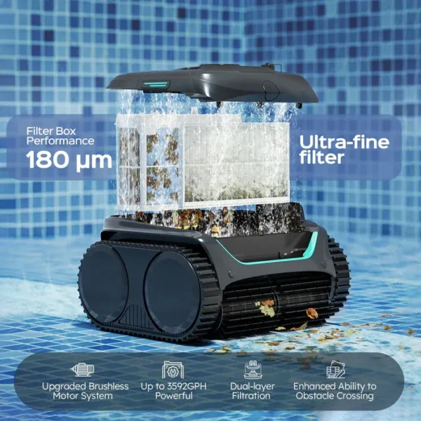Robot Nettoyeur de Piscine Sans Fil Wybot C2 (Contrôle par Application)