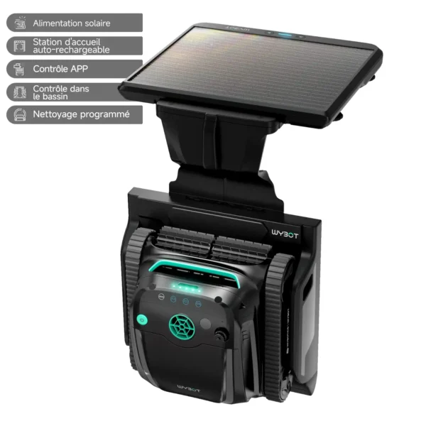 Robot Nettoyeur de Piscine Solaire Sans Fil Wybot S2 Solaire (Auto-Recharge
