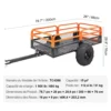 Remorque à benne basculante VEVOR - Capacité 680 kg - 0,4 m³