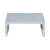 Salon de jardin en aluminium 4 places + pouf + table basse rectangle