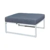 Salon de jardin en aluminium 4 places + pouf + table basse rectangle
