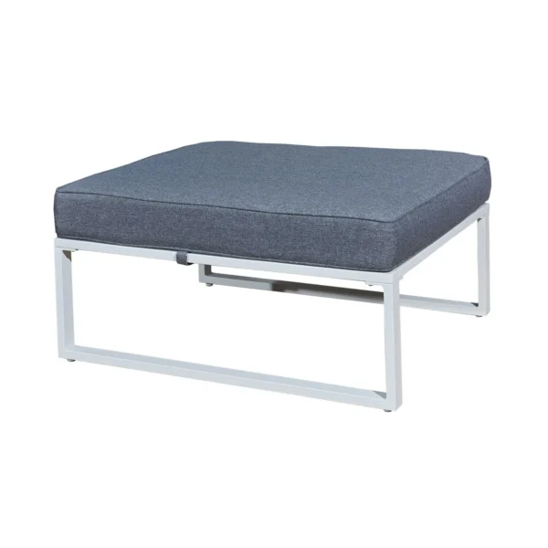 Salon de jardin en aluminium 4 places + pouf + table basse rectangle