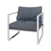 Salon de jardin en aluminium 4 places + pouf + table basse rectangle