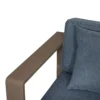 Salon de jardin 4 places en aluminium taupe et housse bleue