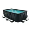 241661-1200-auto Piscine tubulaire rectangulaire Yzaki Anthracite + Skimmer sans filtration - 4 x 2 x 1,22 m