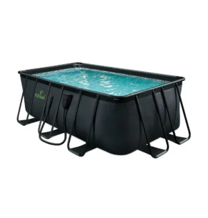241661-1200-auto Piscine tubulaire rectangulaire Yzaki Anthracite + Skimmer sans filtration - 4 x 2 x 1,22 m