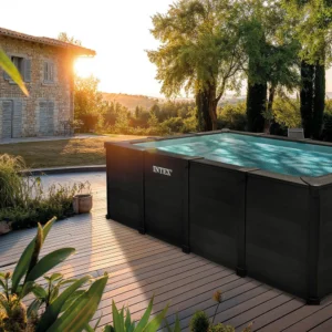 26396gn-kit-piscine-graphite-rectangulaire- Piscine Intex Graphite rectangulaire 4,00 x 3,00 x 1,24 m