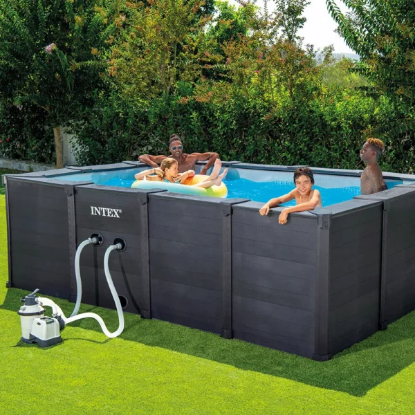 8 Piscine Intex Graphite rectangulaire 4,00 x 3,00 x 1,24 m